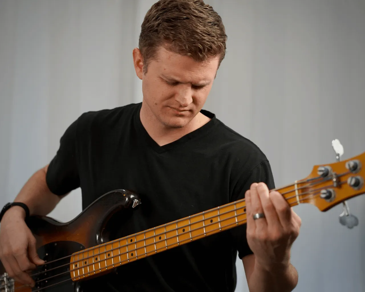 Trevor Watson playing bass